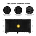 thumbnail image 3 of Riousery Microphone Isolation Shield Portable Tabletop Sound Absorbing Foam Reflection Filter Mic Soundproof Shield Audio Recording Singing Studio 5-Panel Black 11 inches / 28 cm, 3 of 8