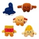 thumbnail image 1 of Paquete de 5 peluches Fundaybumz de Bumbumz de 4,5 pulgadas - Tarro con chips de tortilla de cerdo con queso Nacho en una manta, dedo de abanico y balón de fútbol - De los creadores de malvaviscos ori, 1 of 1