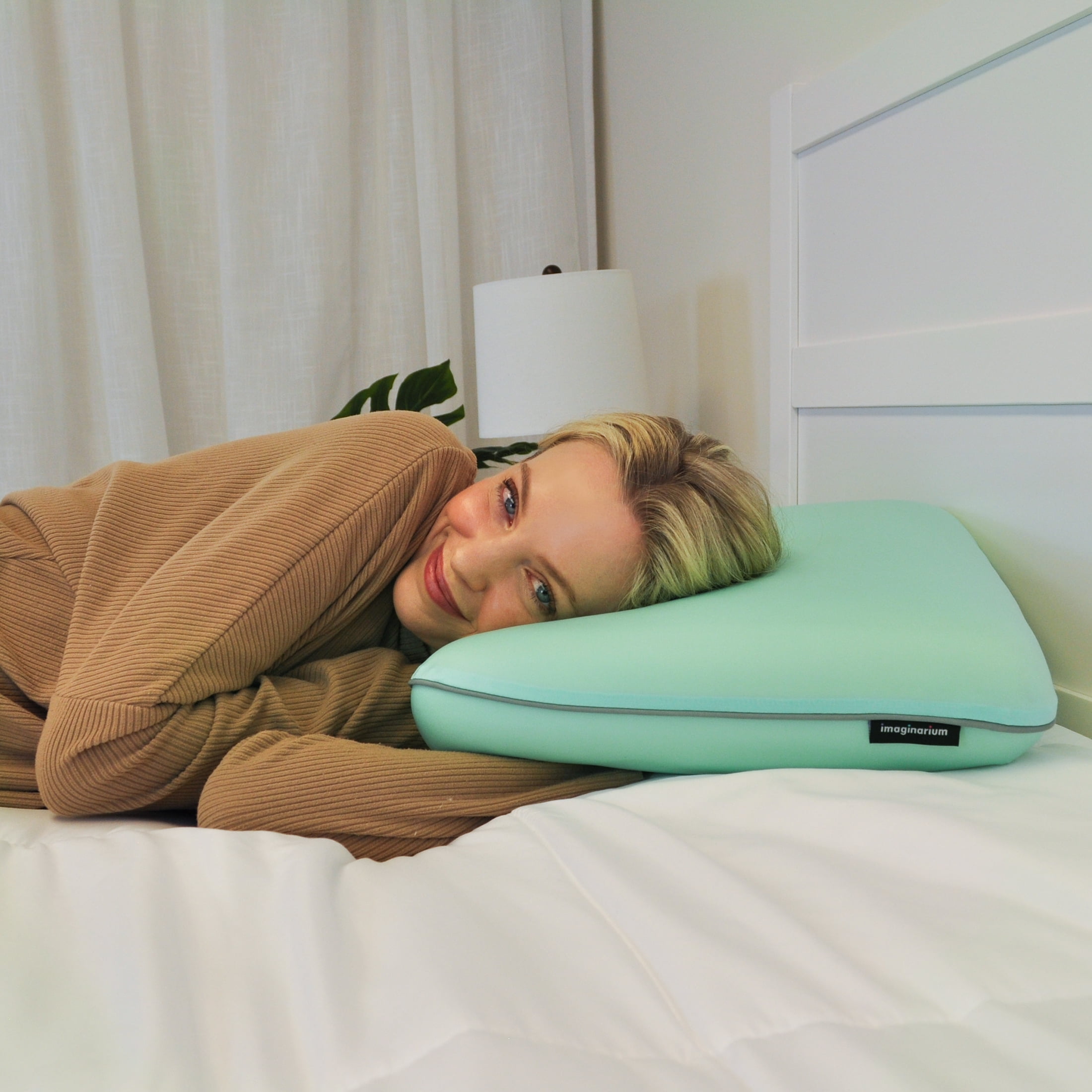 Memory Foam Fun Pillow With Cool-to-the-Touch Cover, Standard/Queen, Mint Green, 1 Pack