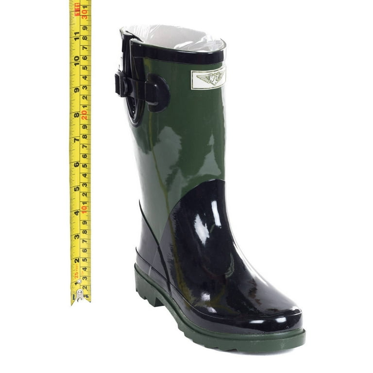 Forever Young Women s Army Green Rubber 11 inch Mid calf 11 Rain Boots