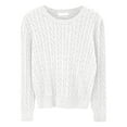 thumbnail image 4 of SGMVNU Womens Fall Winter Sweaters 2025 Trendy Cable Knit Long Sleeve Crewneck Tops Casual Outfit Sweater for Women White, Size XL, 4 of 4