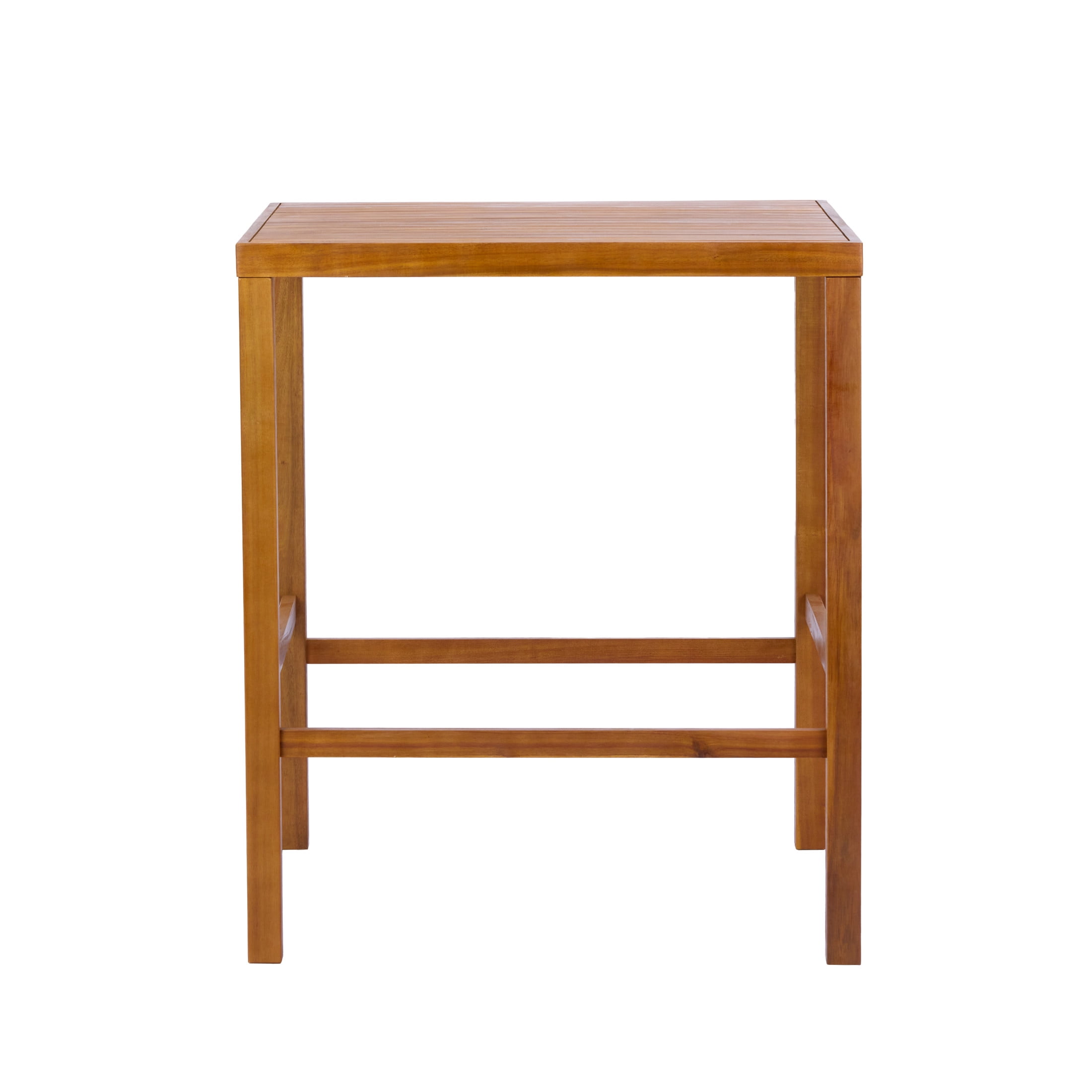 Christopher Knight Home 41" Wooden Outdoor Bar Height Slatted Dining Table, Teak Finish