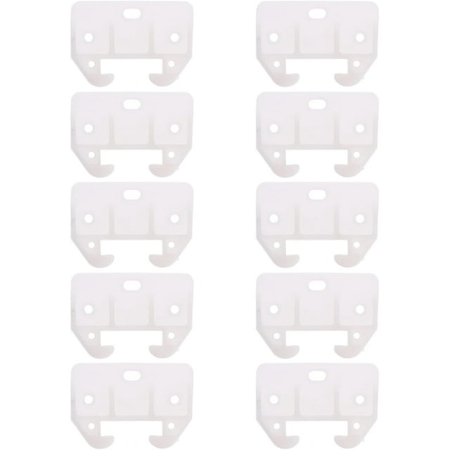 LAICAIW Pièces de Glissière de Tiroir d'Armoire en Plastique : 10 Pcs Glissières d'Armoire Blanches Matériel - Support de Guide de Remplacement - Kit de Support de Rail pour Commode Bureau Meubles Cuisine