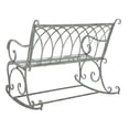 thumbnail image 6 of SAFAVIEH Ressi Rustic Outdoor Patio Rocking Bench, Antique Green, 6 of 11