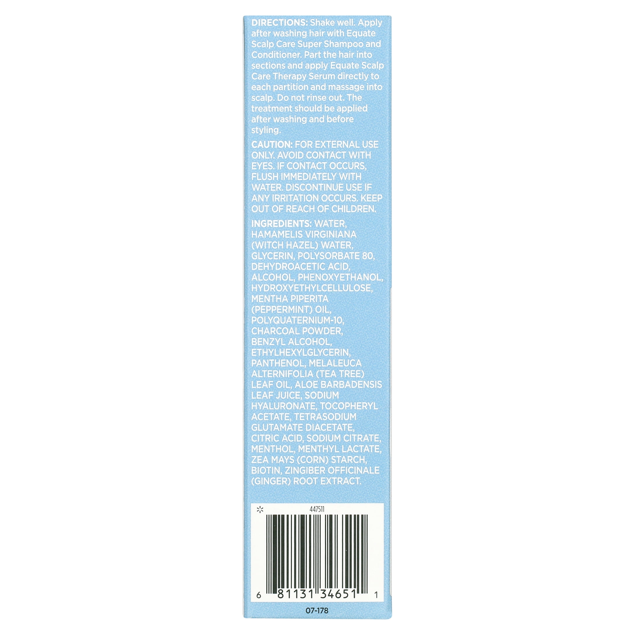 Equate Scalp Care Sulfate Free Therapy Hair Serum with Charcoal & Tea Tree, 2.5 fl oz