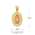 thumbnail image 3 of 14K Two Tone Gold Our Lady of Guadalupe Charm Pendant with 1.9mm Figaro 3+1 Chain Necklace - 18", 3 of 4