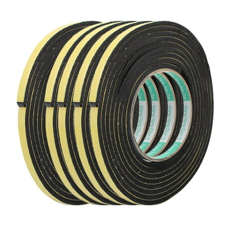 5 Pcs 3 Meters 8mm x 4mm Single-side Adhesive Shockproof Sponge Foam Tape Yellow