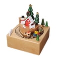 thumbnail image 2 of Christmas Train Musical Box Playing Melody ''merry Christmas'' for Girls Family Wooden Color, 2 of 8