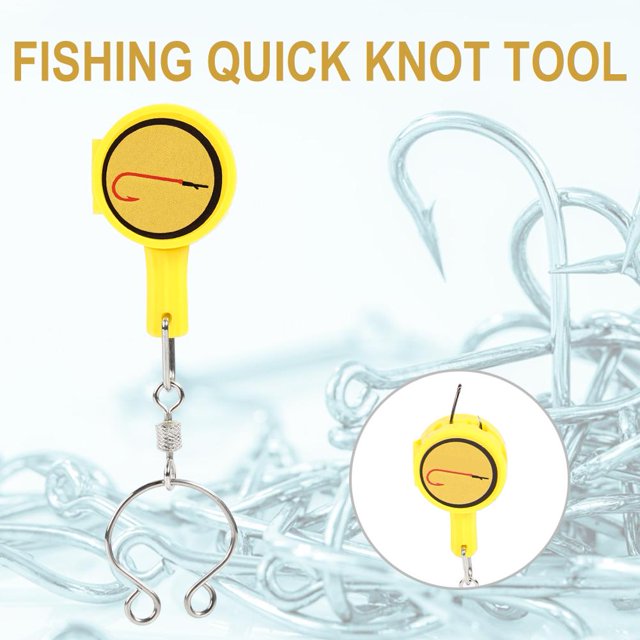 Dispositivo de pesca con cortador de anudador de uñas de nudo rápido para pesca (amarillo)