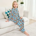 thumbnail image 3 of Cute Monkey in Various Poses Cozy Soft Long Sleeves Top and Pants 2 Piece Cool Pjs Pajamas Set Sleepwear Size 3-11Y, 3 of 6