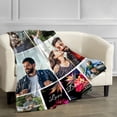 thumbnail image 4 of Friend Blanket-Personalised Photo Blanket, Custom Flannel Fleece Blanket, Customized Picture Gifts for ie on Christmas Birthday, Year, Thanksgiving Day (Collage-1, 32 in x 48 in), 4 of 6