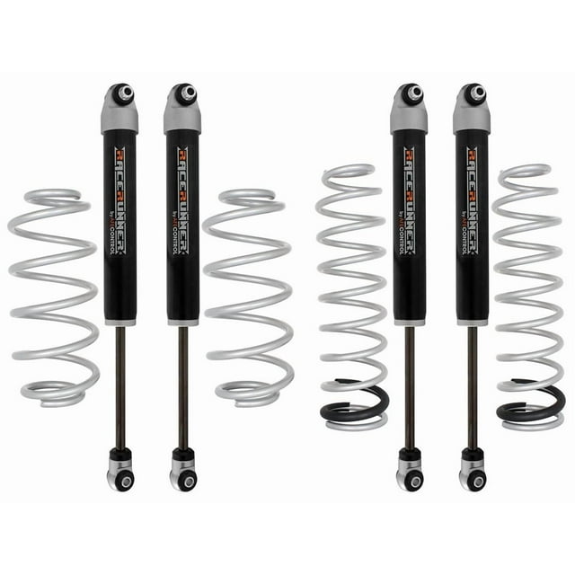 Fits 2018-2023 Jeep Wrangler JL Advanced FLOW Engineering Leveling Kit Suspension 37-L7001P RaceRunner; 2 Inch Front/1 Inch Rear; Includes 4 Coil Springs and 4 Shock Absorbers