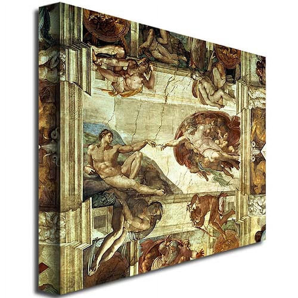 Trademark Fine Art Michelangelo The Creation of Adam Canvas Wall Art - 14x19