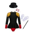 thumbnail image 2 of Zaldita 10367329 Kids Girls Circus Ringmaster Costume Long Sleeve Lapel Tassel Leotard Halloween Black 4, 2 of 7