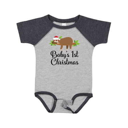 

Inktastic Sloth Babys 1st Christmas Gift Baby Boy or Baby Girl Bodysuit