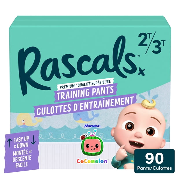 Rascals CoComelon Absorbent Potty Training Pants, Size 2T-3T, Carton, 90 Count