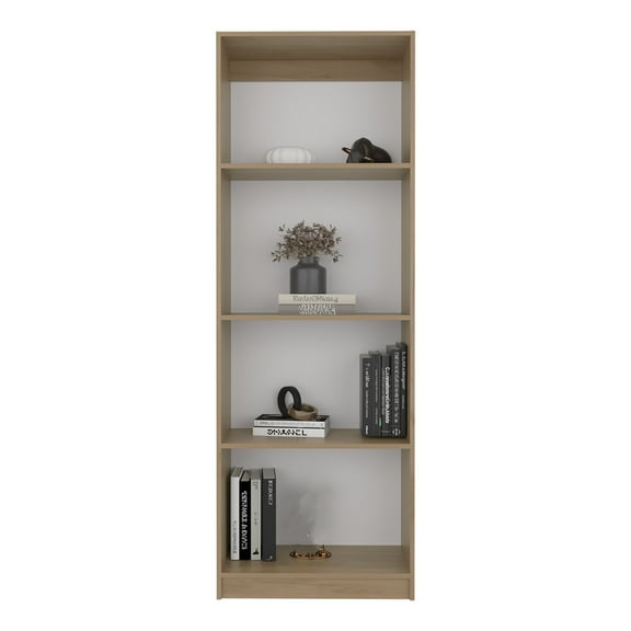 Nmkwnr 4 Tiers Wood Bookcase Bookcase for Living Room, Office, Light Brown White
