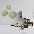 thumbnail image 3 of 3pcs Hanging Woven Wall Basket Decor, Seagrass Baskets Wall Hanging Art Craft,- Round Wicker Tray, Flat Basket for Coffee Table, Fruit, Cup Coaster Green, 3 of 7