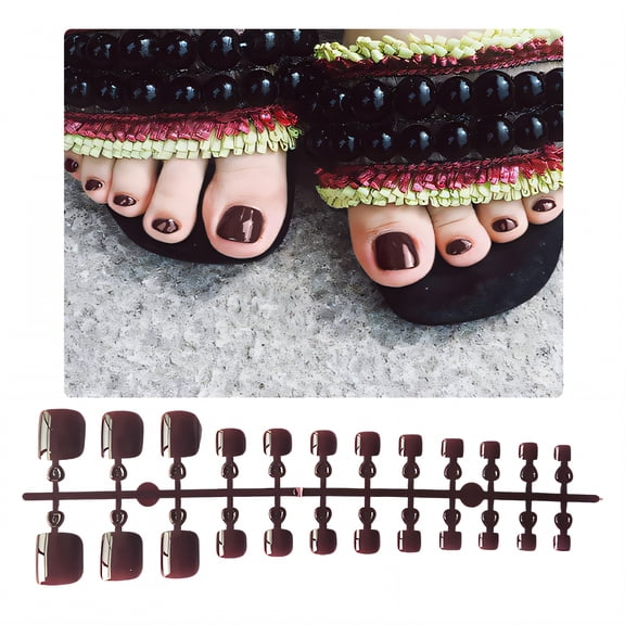 RAGUPEL 24Pcs Toe Press on Nails Square Short Water Block Edge Press Ons Clean Face Simple Press on Nails Square for Women Style1