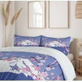 thumbnail image 6 of Ambesonne Flower Landscapes Duvet Cover Set, Cherry Blossoms, Calking, Ceil Blue Pale Pink, 6 of 6