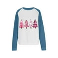thumbnail image 4 of asdoklhq Christmas Sweaters for Women Trendy Women's Casual Long-sleeved Pullover Round Neck Fashion Printed Top Blue L, 4 of 4
