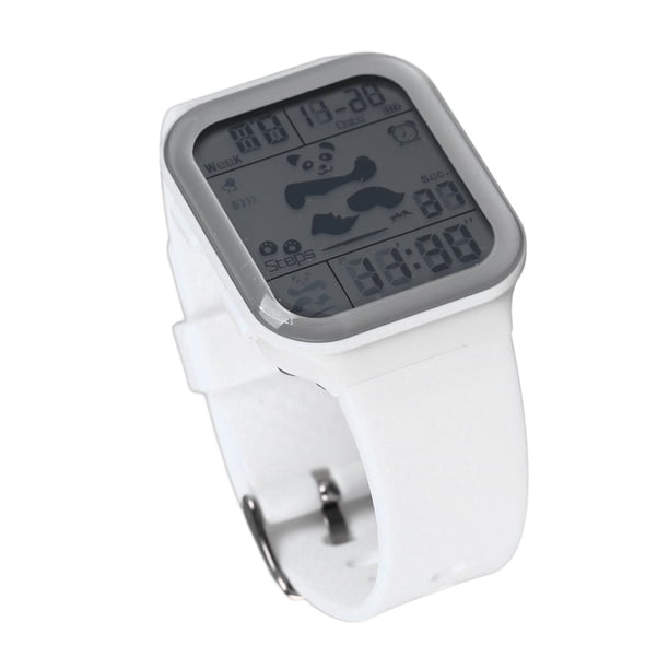 Reloj Digital, Cronómetro, Correa De Silicona Resistente Al Agua, Reloj Electrónico Para Estudiantes, Hora Precisa Blanca, Pantalla De Luz Nocturna Para Exteriores