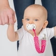thumbnail image 2 of BooginHead Universal Pacifier Clip, Infant Toddler Boys and Girls, Pink Polka Dots, 2 of 7