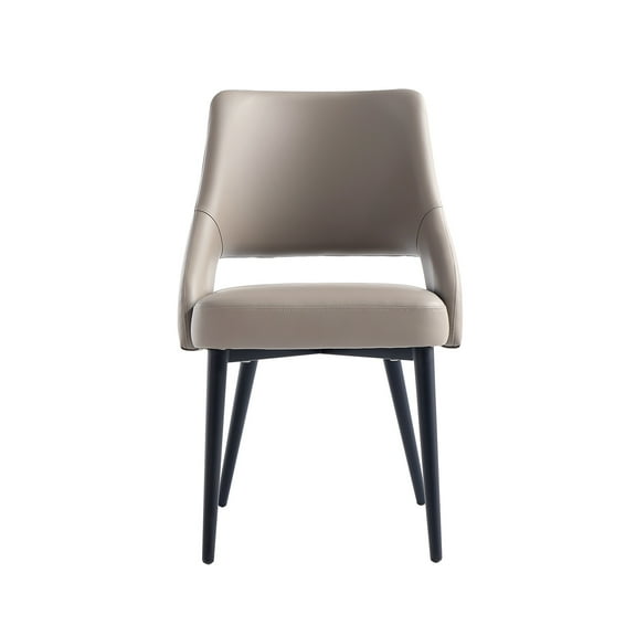 Manhattan Comfort Tremont Leatherette Dining Chair with Metal Legs in Taupe