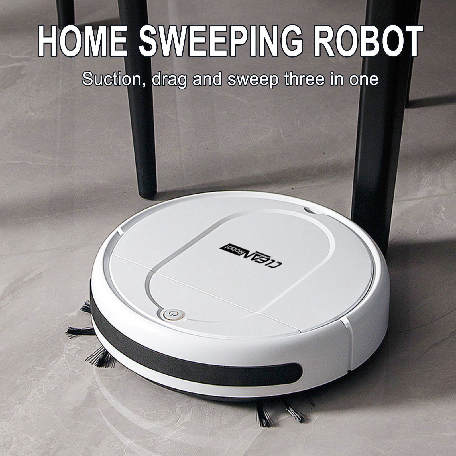 Mini Fully Automatic Robot Vacuum Cleaner USB Charging, 2-in-1 Dry Wet Mopping Robotic Vacuum, Low Noise Slim Smart Cleaning Robot for Home Bedroom Living Room Hard Floor