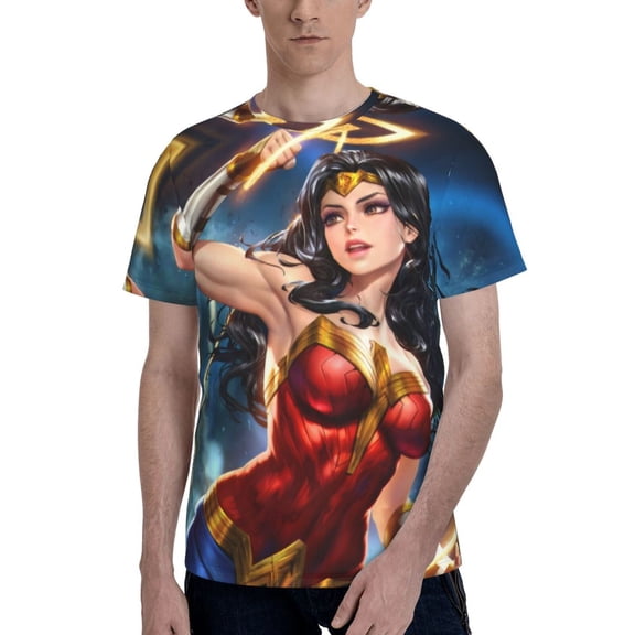 Wonder Woman Men's T Shirt Summer Casual Fashion Unisex Short Sleeve Graphic Crew Neck Tees Tops