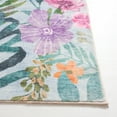 thumbnail image 4 of Safavieh Door And Kitchen Mat Emerson Floral Polyester Machine Washable Area Rug, Aqua/Pink, 2'3" x 3'9", 4 of 12