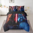 thumbnail image 2 of Castle Fairy Teens Red Lightsaber Bedding Comforter Set 7pcs,Abstract Gradient Queen Bedding Sets Super Cozy,Jungle Animal Wolf Queen Sheet Sets,Ultra Soft Home Decor,Reversible, 2 of 8