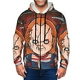 thumbnail image 6 of Lsque Chucky for Mens Full-zip Hoodie, Zip-up Pullover Hooded Sweatshirt, Kangaroo Pocket Hoodie Ideal for Daily Wear, Travel, and Home-3X-Large, 6 of 8