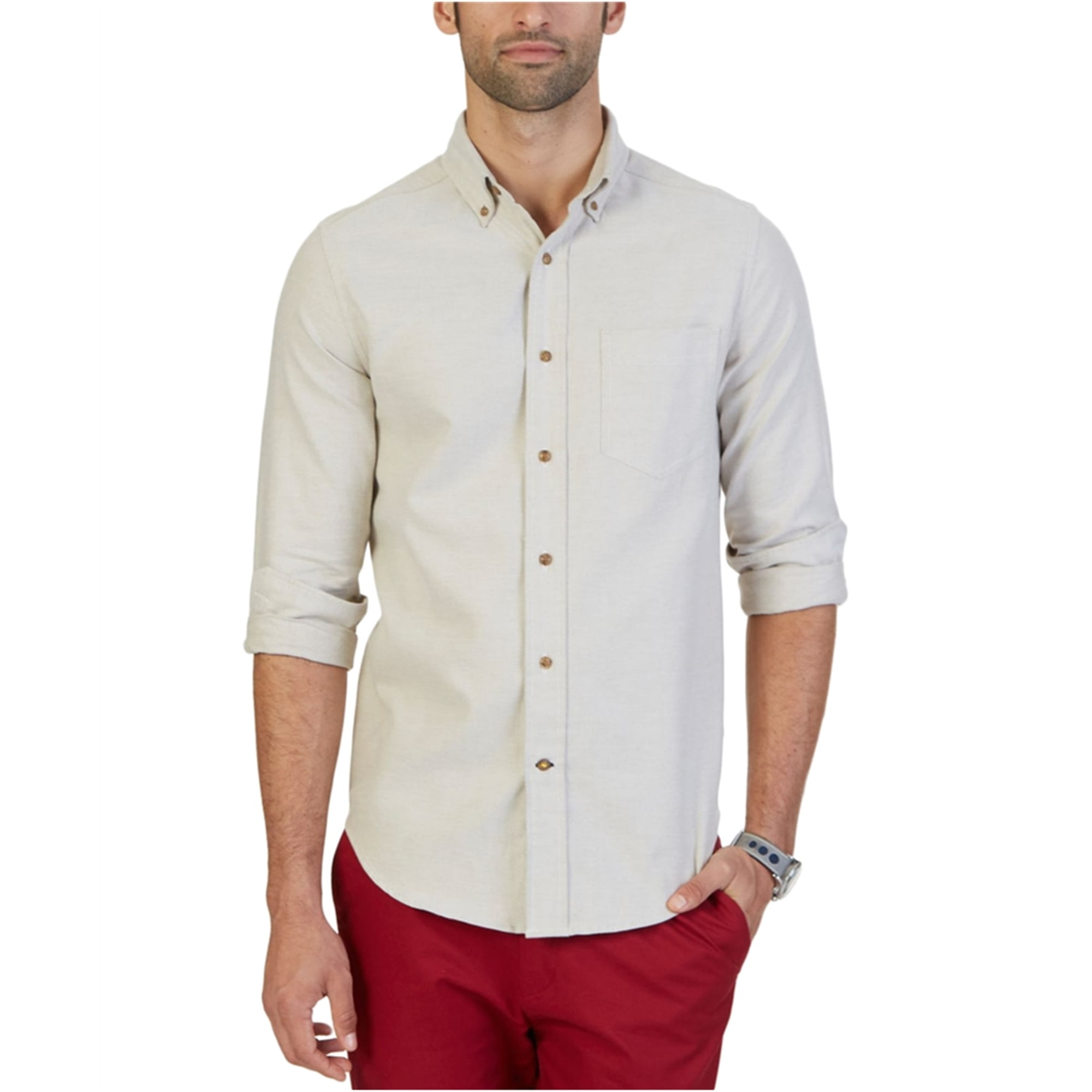 Nautica Mens Anson Textured Button Up 