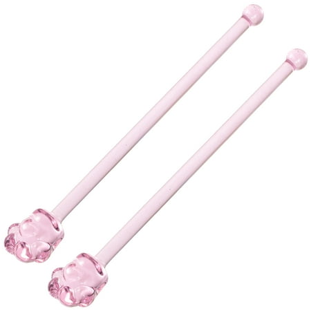 

2Pcs Glass Whisking Sticks Coffee Stirrers Glass Swizzle Sticks Reusable Drink Stir Stirrers Cocktail Sticks