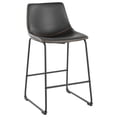 thumbnail image 3 of Heavenly Collection Ensemble de 2 tabourets hauteur bar 30 po, siège rembourré noir avec base en métal noir, style moderne pour cuisine et bar, 3 of 9