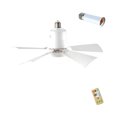 thumbnail image 1 of Cateissary Luz de ventilador de enchufe compacto minimalista para espacios de oficina ventilador de techo con bombillas y control remoto Iluminación y accesorios blanco 2, 1 of 6