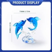 Piwvid Oceanic Glass Art Double Layer Figurines, Handmade Miniature Sea Creature Sculptures for Home, Office Decor, Birthday Gift for Collectors, All Ages