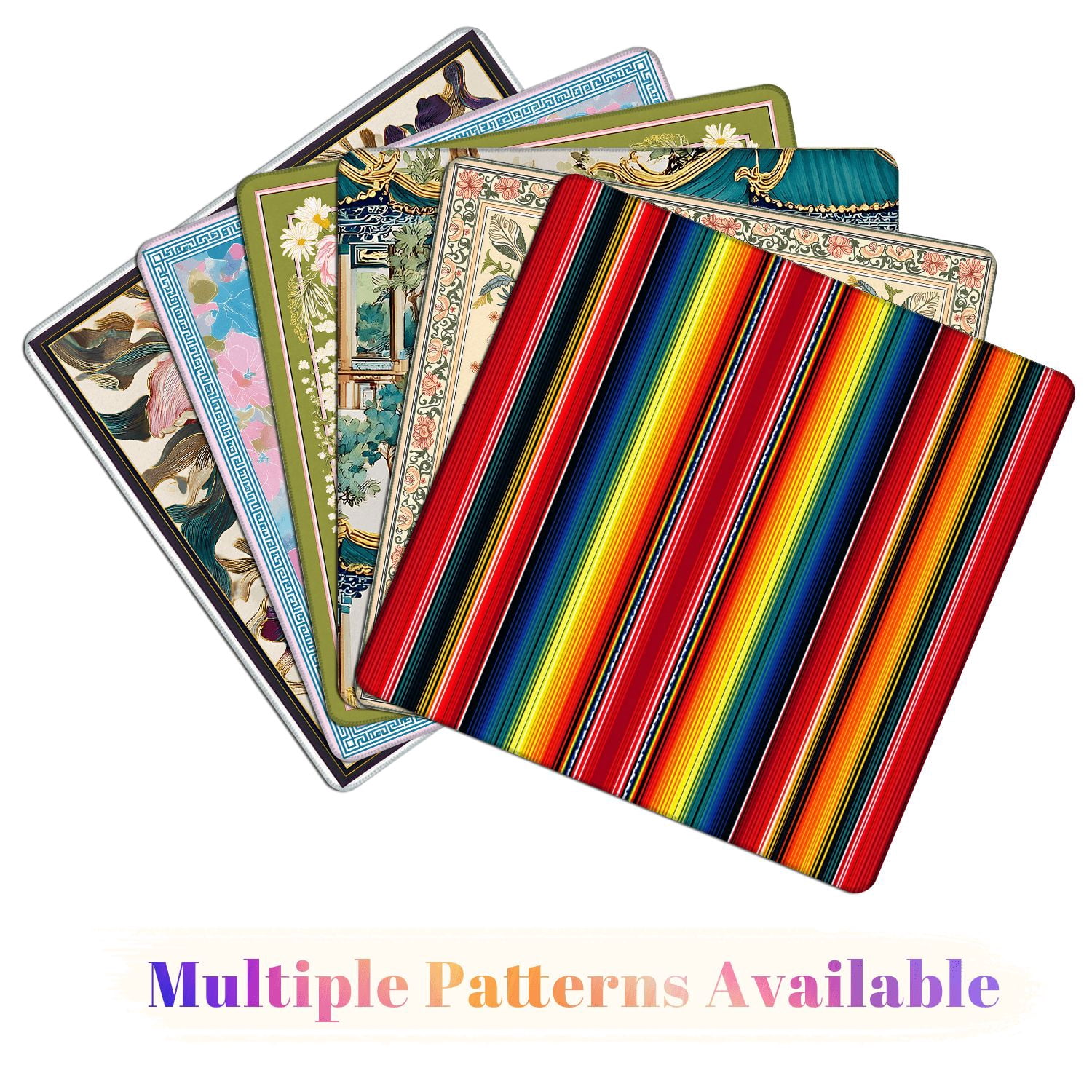 Mahjong Mat 31.5" x 31.5" Mexican Blanket Stripes Seamless for Cinco Non-Slip Noise Reduction American Mahjong Tiles Table Cover for Dominoes Poker Card Board Games Gift