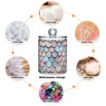 thumbnail image 6 of Yayeee 2 Pack Qtip Holder Bathroom Cotton Swab Canister with Lid Clear Dispenser Set, Blue Shimmering Pattern, 6 of 6