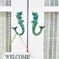 thumbnail image 4 of Sungmor Baño Playero de Hierro Fundido Hooks, Colgadores de Playa Vintage Rústicos de Sirena, Paquete de 2, Verde Antiguo, 4 of 9
