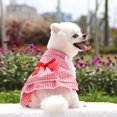 thumbnail image 3 of Dégagement Chien Jupe Arc Robe de Mariée Robe Printemps Automne Nouveau Plaid Chat Vêtements Rayé Bomei, 3 of 6