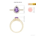 thumbnail image 4 of ANGARA Natural 1 Ct. Amethyst with Diamond Halo Ring in 14K Yellow Gold for Women (Ring Size: 6), 4 of 9