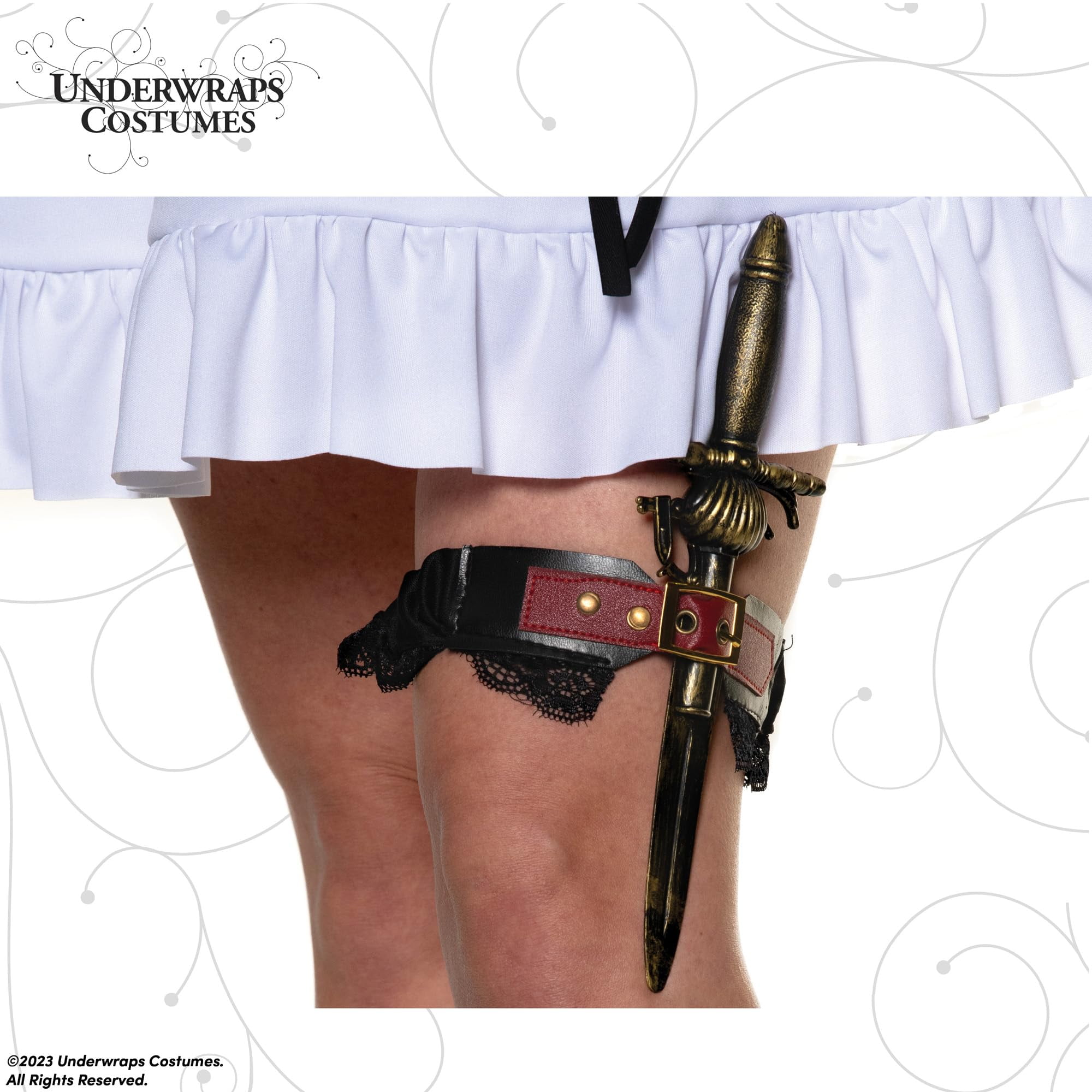UNDERWRAPS Pirate Knife Thigh Garter - Thigh Garter with Knife, Cosplay, Halloween  Costumes, Costume Prop, Pirate Accessory, Birthday Parties (One Size)