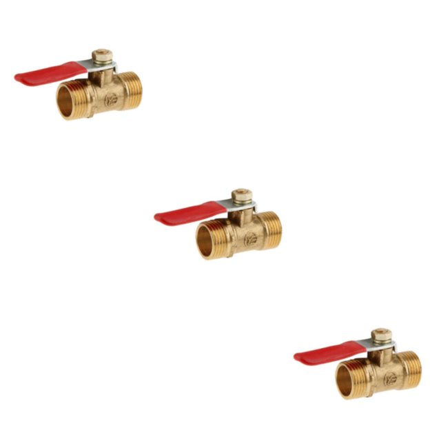 Thinsony Divers Types Valve à Bille Filetée Valve en Laiton Boule mm 16mm Rouge 3Ensemble