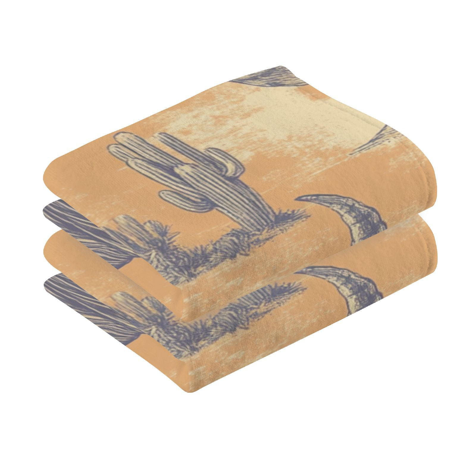 Cow Face Wild Hand Towels Cotton Bath Towels Large Face Towels Absorbent for Bathroom 2 Packs