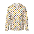 thumbnail image 2 of Uemuo Colorful Checkered 1 Pattern Women's Full Zip UPF 50+ Sun Protection Hoodie Jacket Long Sleeve Sun Shirt Hiking Outdoor Performance with Pockets-Large, 2 of 9
