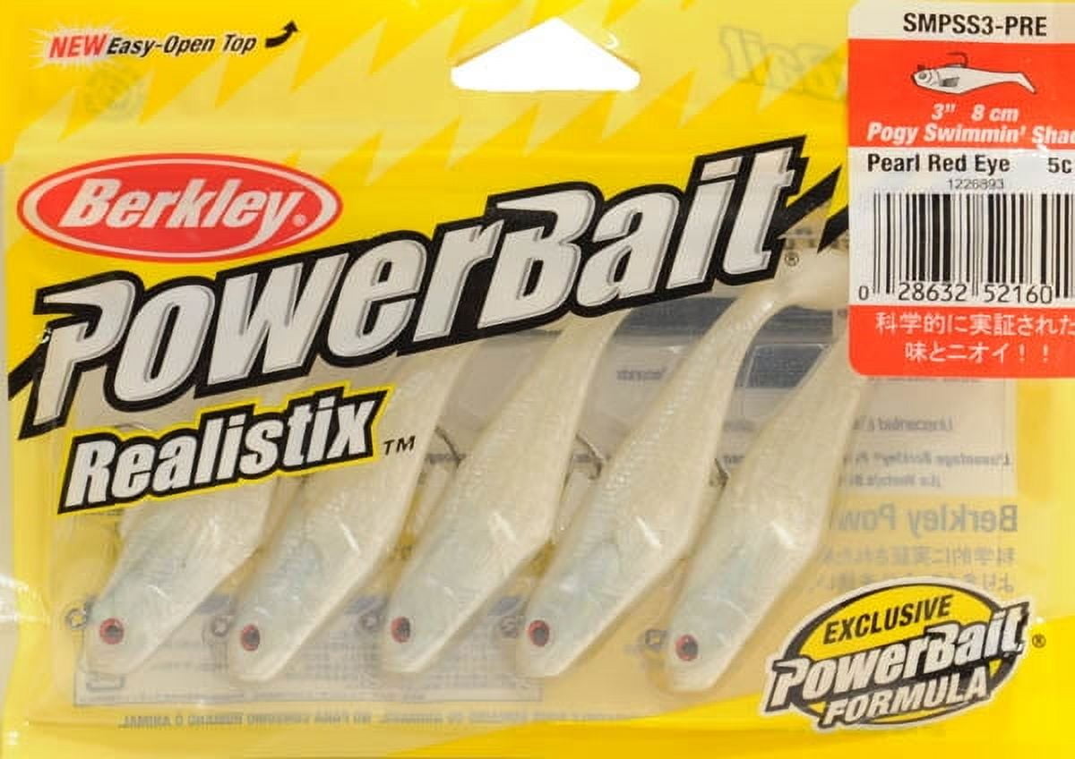 (2 pack) Berkley PowerBait Pogy Swim Shad Fishing Soft Bait