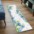 thumbnail image 3 of 2'x6' Rug Runners for Hallways Kitchen, Blue Hydrangea Non Slip Entryway Beside Floor Carpet Runner, Farmhouse Butterfly Spring Floral Washable Laundry Room Bedroom Throw Rugs Mat for Family Pet, 3 of 8