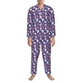 thumbnail image 3 of Balery Skull cartoon flower Pattern Pajama Sets for Men Long Sleeve 2 Piece Sleepwear Loungewear Sets Soft PJ's with Pockets Long Sleeve Comfy Pj Sets-XX-Large, 3 of 7